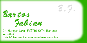 bartos fabian business card